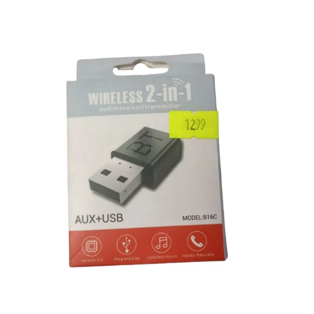 2-in-1 Bluetooth 5.0 Audio Transmitter and Receiver (KN330) with TX/RX switch and 3.5mm AUX cable - Techhub Computers Nairobi