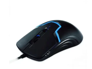 HP M100 Wired Optical Gaming Mouse with 7-color breathing LED backlight and ergonomic 4-button design available at TechHub Computers Nairobi.