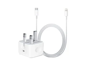Official Apple 20W USB-C Power Adapter and 1-meter USB-C to Lightning Cable bundle for iPhone 14 Pro Max fast charging available at TechHub Computers Nairobi.
