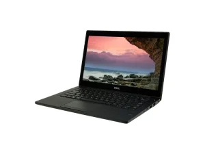 Dell Latitude 7280 business ultrabook in a sleek black matte finish, featuring a 12.5-inch anti-glare display, backlit keyboard, and a slim, durable carbon fiber reinforced chassis, available at TechHub Computers Nairobi.
