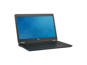 Dell Latitude E7450 14-inch business ultrabook featuring a sleek black carbon fiber reinforced lid, magnesium alloy chassis, and a full array of rear-facing ports, available at TechHub Computers Nairobi.