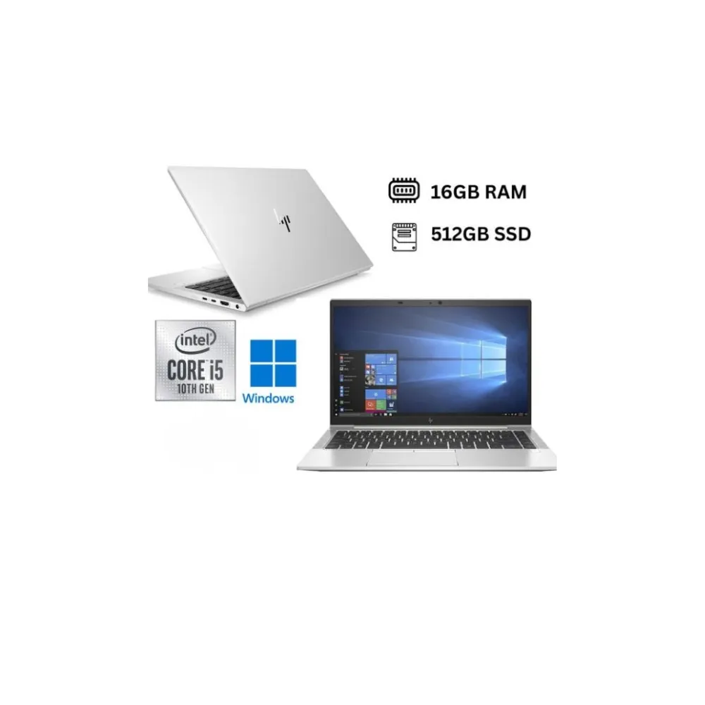 HP EliteBook 840 G7 premium executive laptop in a brilliant silver all-aluminum finish, featuring a 14-inch Full HD narrow-bezel display, a redesigned professional keyboard, top-firing Bang & Olufsen speakers, and a sleek ultra-slim profile, available at TechHub Computers Nairobi.