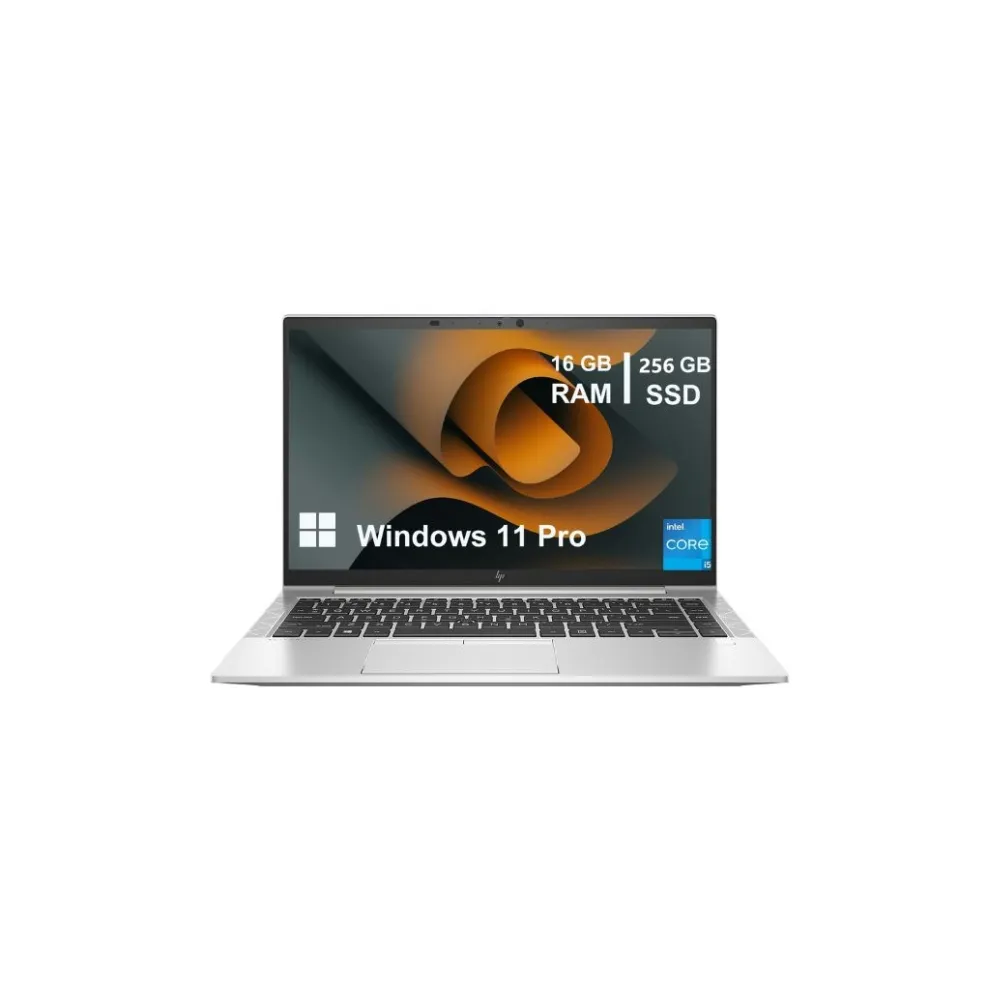 HP EliteBook 840 G8 premium executive laptop in a stunning silver all-aluminum finish, featuring a 14-inch Full HD narrow-bezel display, a whisper-quiet professional keyboard, top-firing Bang & Olufsen speakers, and an ultra-slim professional profile, available at TechHub Computers Nairobi.