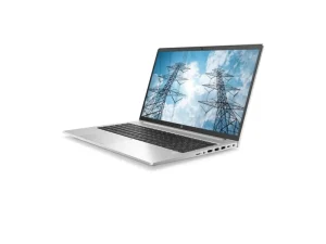 HP ProBook 450 G9 business laptop in a professional silver aluminum finish, featuring a large 15.6-inch Full HD narrow-bezel display, a full-sized spill-resistant keyboard with a dedicated numeric keypad, and a sleek, military-grade durable professional design, available at TechHub Computers Nairobi.