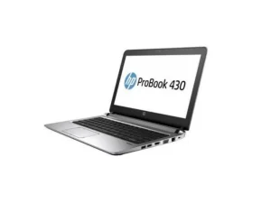 HP ProBook 430 G2 business laptop featuring a sleek brushed aluminum palm rest, a compact 13.3-inch anti-glare display, a spill-resistant keyboard, and a durable soft-touch paint finish on the lid, available at TechHub Computers Nairobi.
