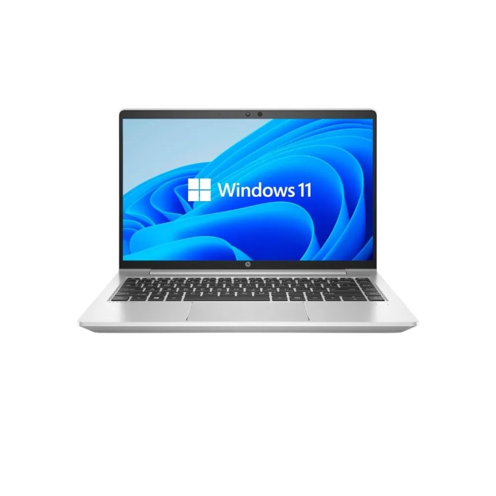HP ProBook 640 G8 business laptop in a professional silver aluminum finish, featuring a 14-inch Full HD narrow-bezel display, a premium spill-resistant keyboard, a large precision touchpad, and a sleek, durable professional design, available at TechHub Computers Nairobi.