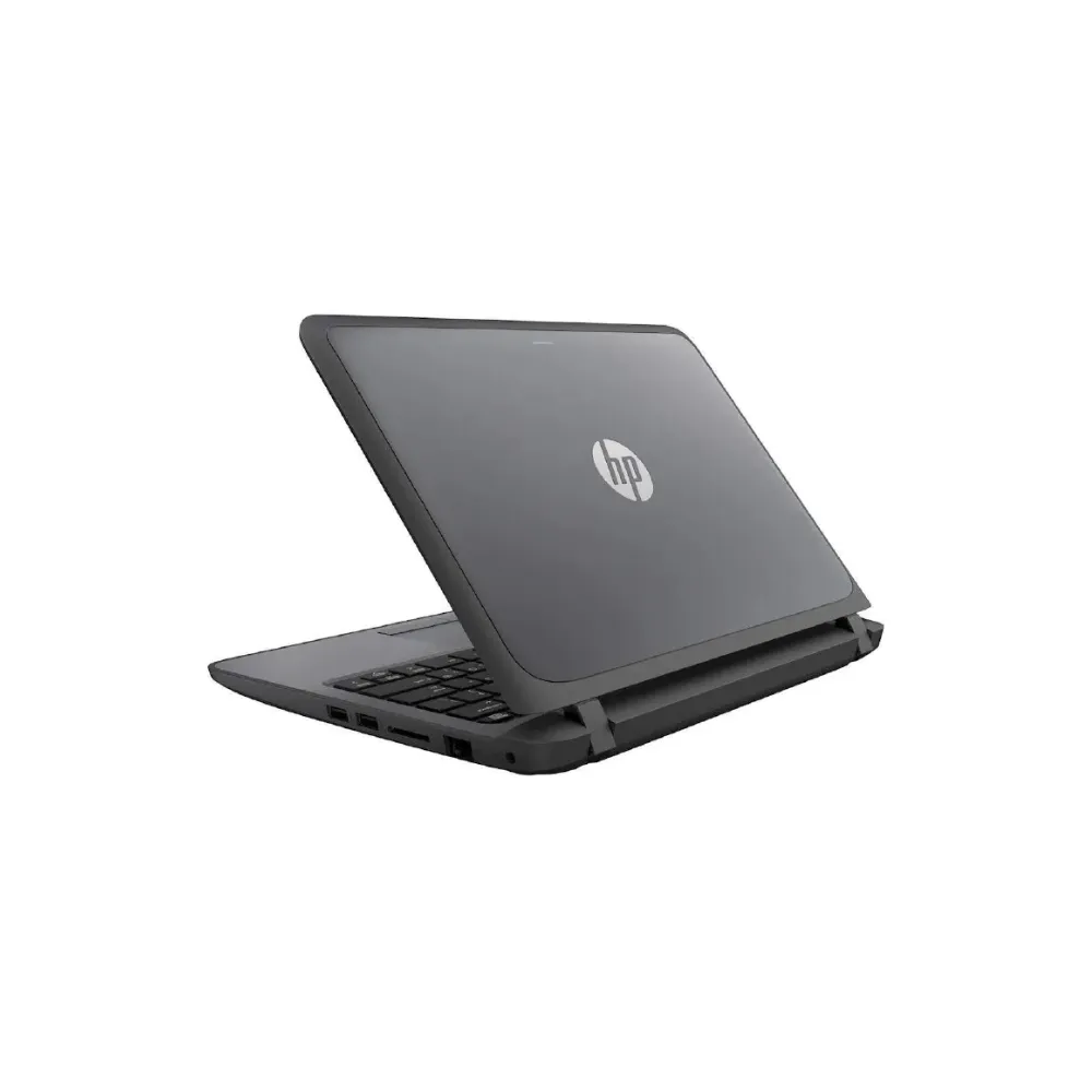 HP ProBook 11 EE G2 rugged laptop in a professional dark finish, featuring an 11.6-inch display, co-molded rubber gray edges for drop protection, a premium spill-resistant keyboard, and a compact, industrial design built for durability, available at TechHub Computers Nairobi.
