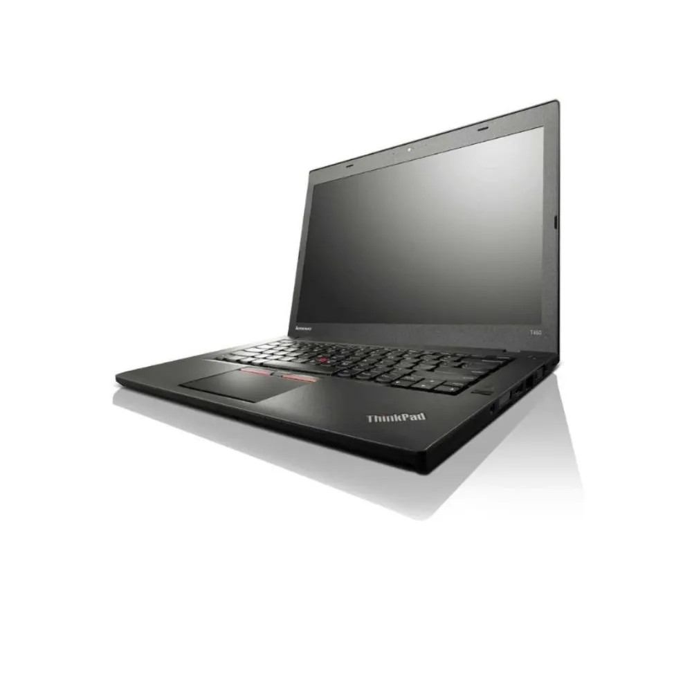 Lenovo ThinkPad T450s premium business ultrabook in matte black, featuring a 14-inch display, a slim reinforced carbon-fiber chassis, the iconic red TrackPoint, and a dual-battery Power Bridge system, available at TechHub Computers Nairobi.