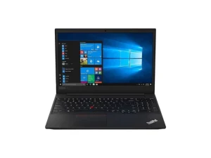 Lenovo ThinkPad E590 business laptop in a professional black finish, featuring a 15.6-inch Full HD display, a full-sized ergonomic keyboard with a dedicated numeric keypad, a sleek aluminum top cover, and various ports including USB-C and HDMI, available at TechHub Computers Nairobi.