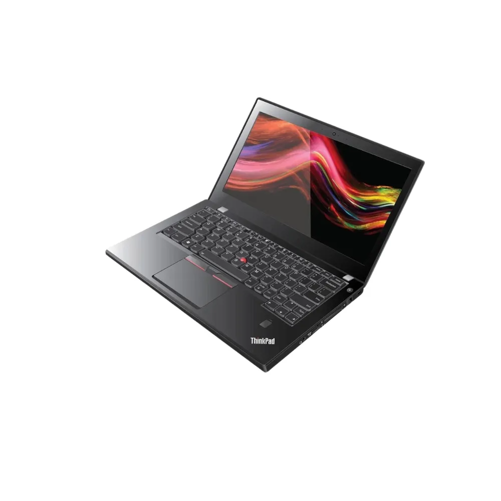 Lenovo ThinkPad X250 ultra-portable laptop in classic matte black, featuring a 12.5-inch display, a slim military-grade durable chassis, a backlit ergonomic keyboard with red TrackPoint, and the dual-battery Power Bridge system, available at TechHub Computers Nairobi.