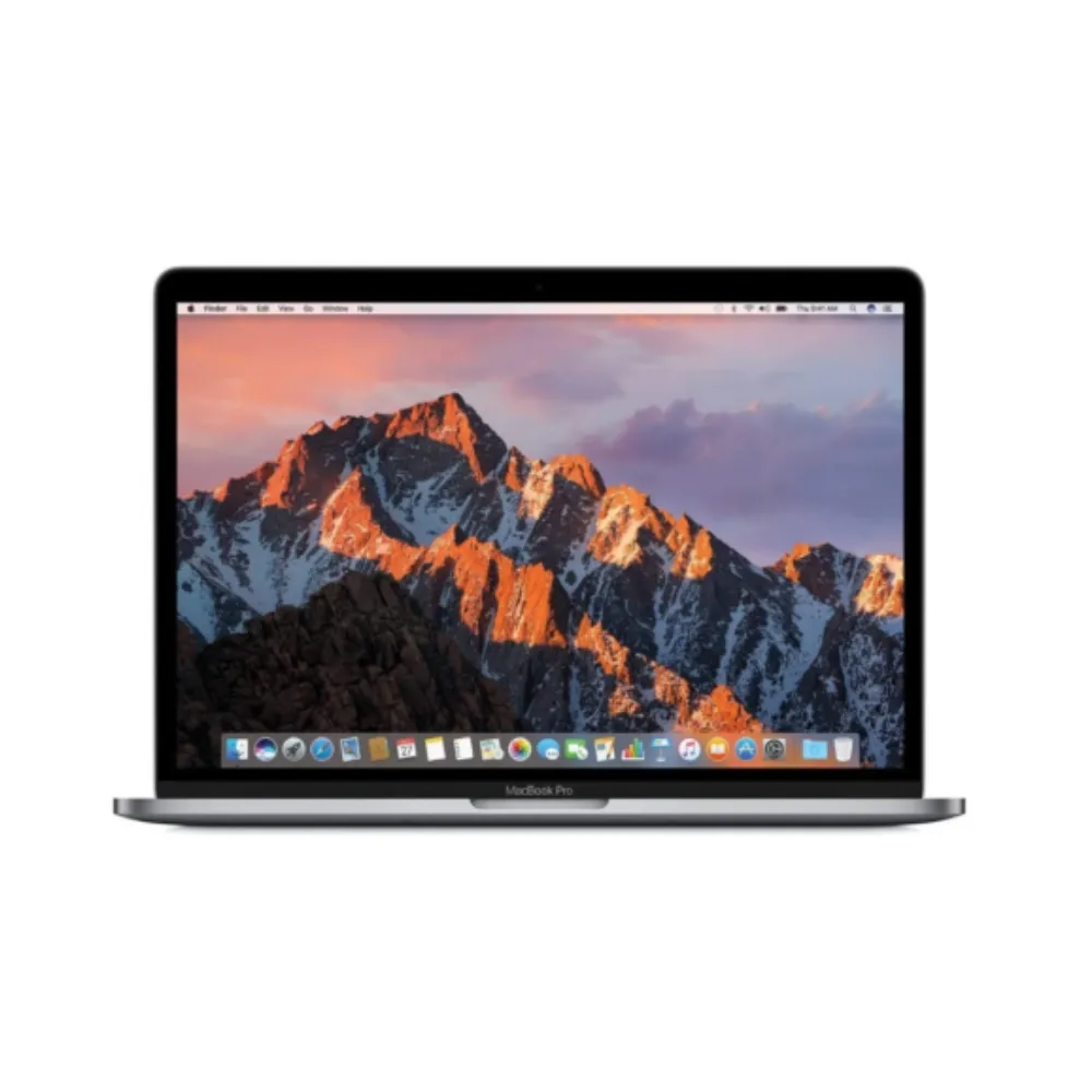 Apple MacBook Pro 13-inch 2017 (A1708) in Space Gray, featuring two Thunderbolt 3 ports, a massive Force Touch trackpad, a thin-bezel Retina display, and the second-generation butterfly keyboard, available at TechHub Computers Nairobi.