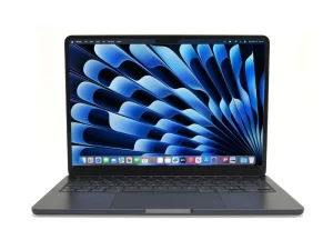 13.6-inch MacBook Air with M2 chip in Midnight finish, featuring an ultra-slim redesigned chassis, MagSafe 3 charging, and a brilliant Liquid Retina display with a notch, available at TechHub Computers Nairobi.