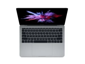 Apple MacBook Pro 13-inch 2017 (A1708) in Space Gray, featuring two Thunderbolt 3 ports, a large Force Touch trackpad, a thin-bezel Retina display, and the second-generation butterfly keyboard, available at TechHub Computers Nairobi.