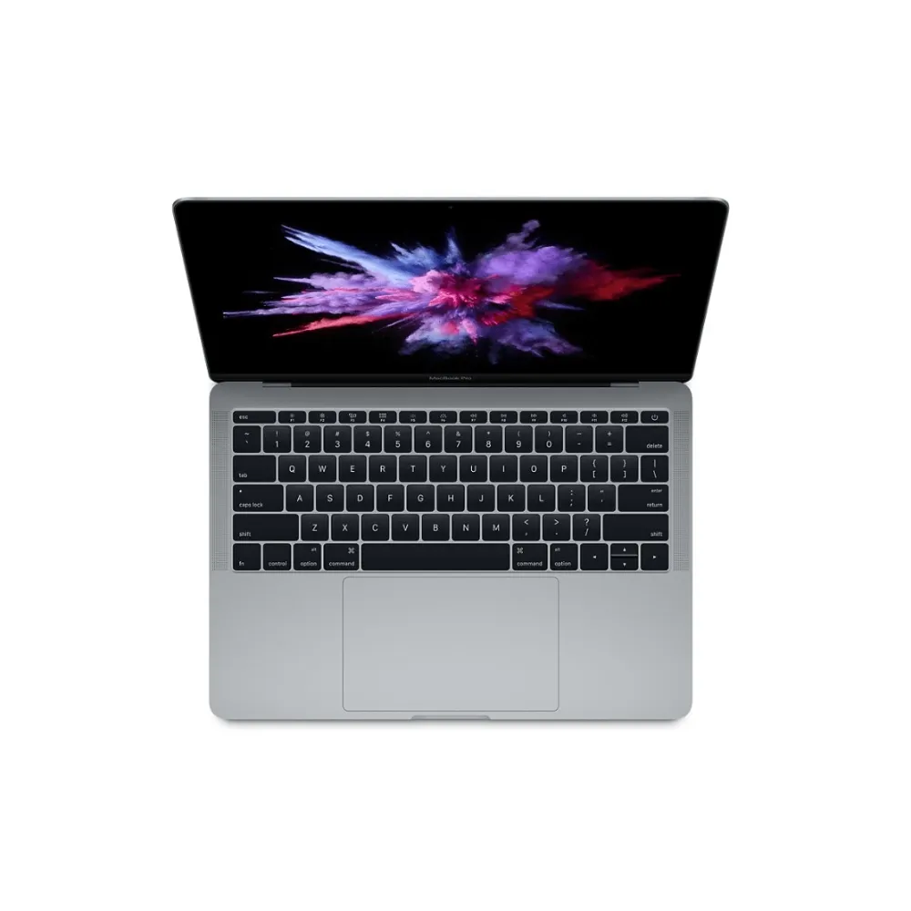 Apple MacBook Pro 13-inch 2017 (A1708) in Space Gray, featuring two Thunderbolt 3 ports, a large Force Touch trackpad, a thin-bezel Retina display, and the second-generation butterfly keyboard, available at TechHub Computers Nairobi.