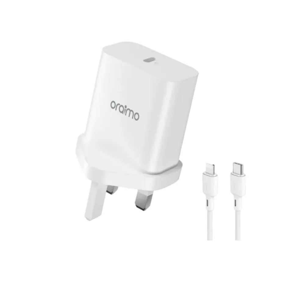 oraimo PowerCube 66 OCW-U103T 65W HyperGaN Fast Charger Kit with Dual Ports, 100W Type-C Cable, and Laptop Charging Support - Techhub Computers Nairobi