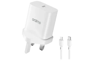 oraimo PowerCube 20 Chic 20W GaN Fast Charger Kit with Foldable UK Plug, AniFast™ Technology, and 9-Layer Safety Protection - Techhub Computers Nairobi