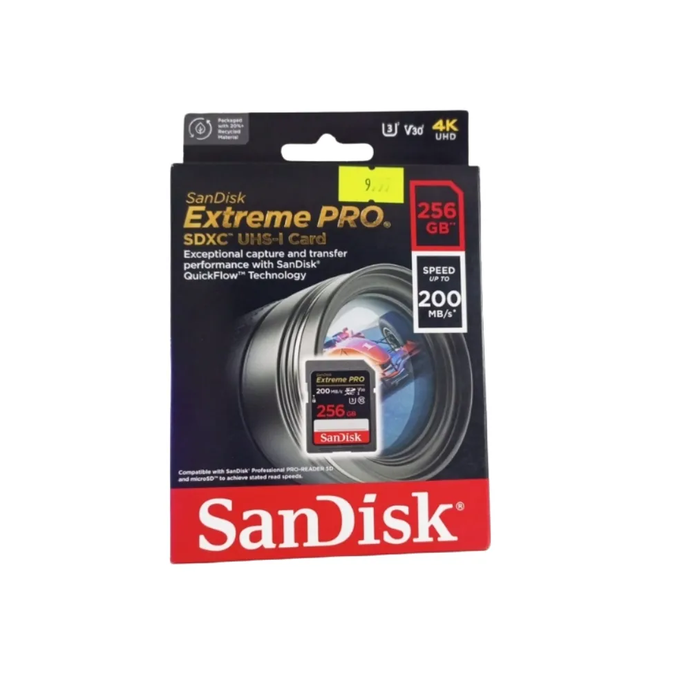 SanDisk Extreme 256GB SDXC UHS-I card - high-speed Gold memory card for DSLR and 4K video
