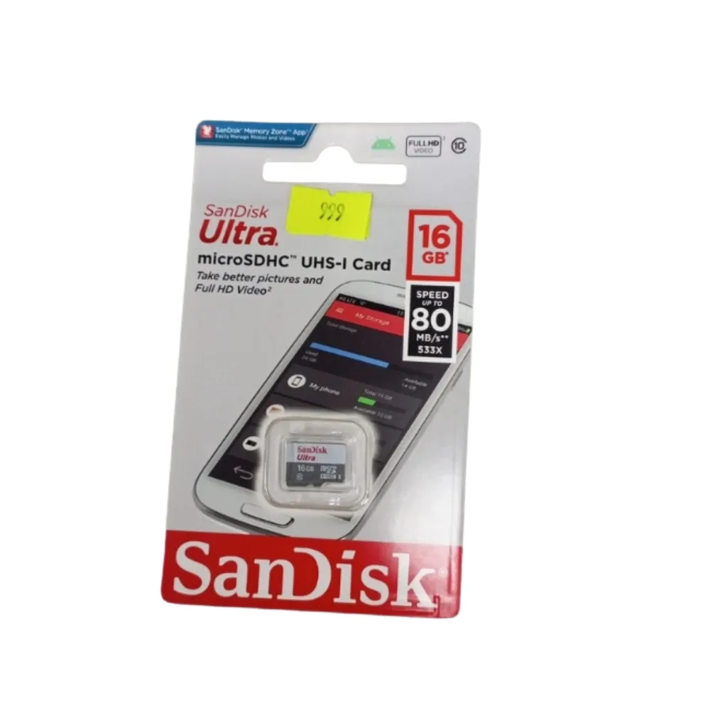 SanDisk Ultra 16GB microSDHC UHS-I Memory Card Class 10 with SD Adapter - Techhub Computers Nairobi