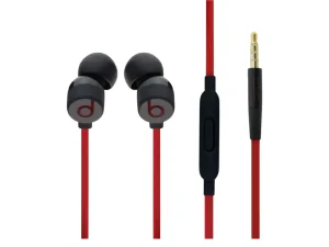 Beats urBeats3 wired in-ear headphones in a sleek satin silver finish, featuring an axial-aligned driver design, a flat tangle-free cable, magnetic earbuds for easy storage, and RemoteTalk in-line controls, available at TechHub Computers Nairobi.