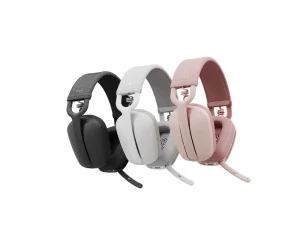 Logitech Zone Vibe 100 wireless Bluetooth headset in a modern graphite finish, featuring breathable fabric earcups, a flip-to-mute noise-canceling microphone, and a sleek, lightweight minimalist design, available at TechHub Computers Nairobi.