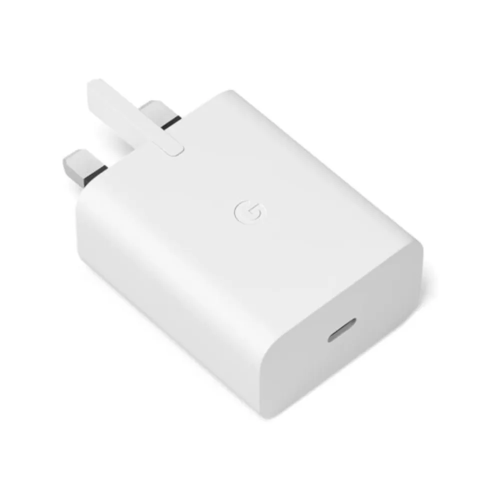 Official Google 30W USB-C power adapter in white with a minimalist matte finish and compact design, available at TechHub Computers Nairobi.