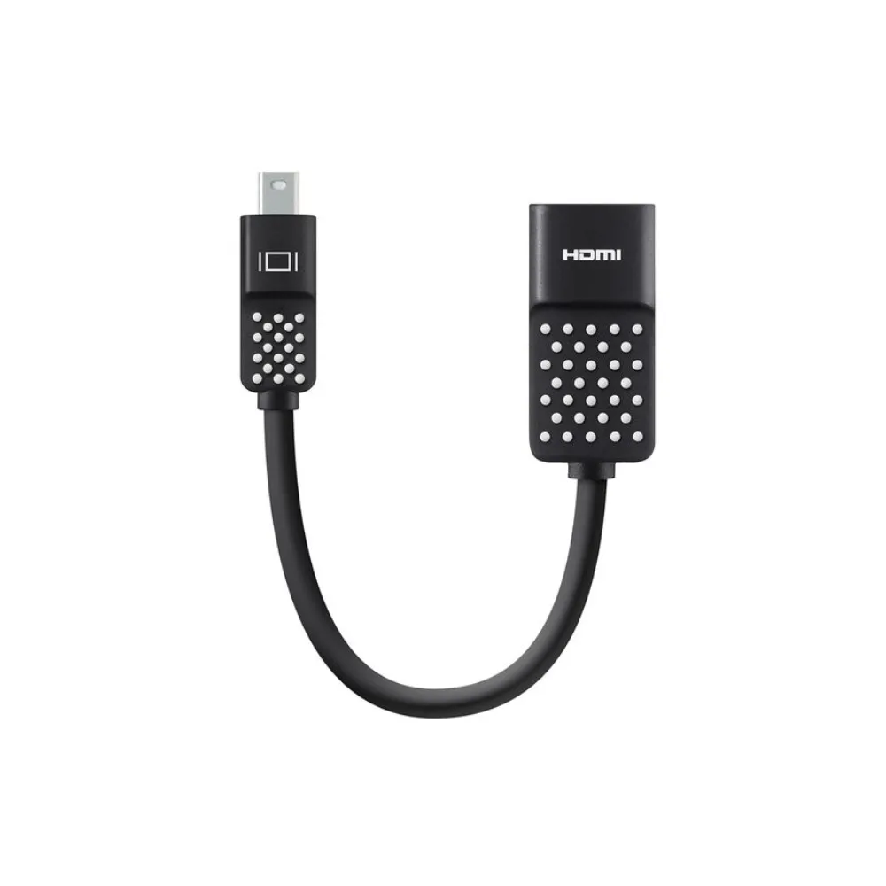 Belkin 4K Mini DisplayPort to HDMI adapter in white with gold-plated connectors for high-resolution video output available at TechHub Computers Nairobi.