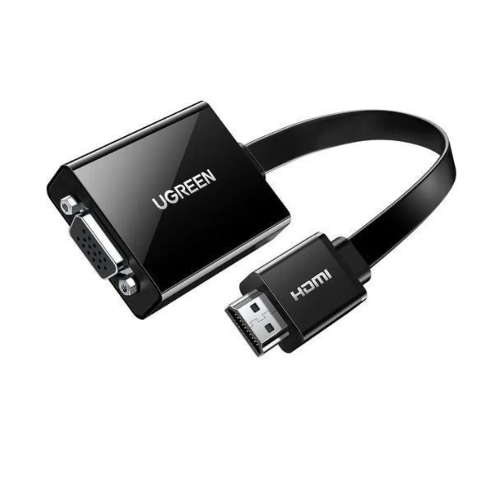 Ugreen HDMI to VGA Adapter with 1080p Full HD Support, 3.5mm Audio Output, Micro USB Power Port, and Gold-Plated Connectors - Techhub Computers Nairobi