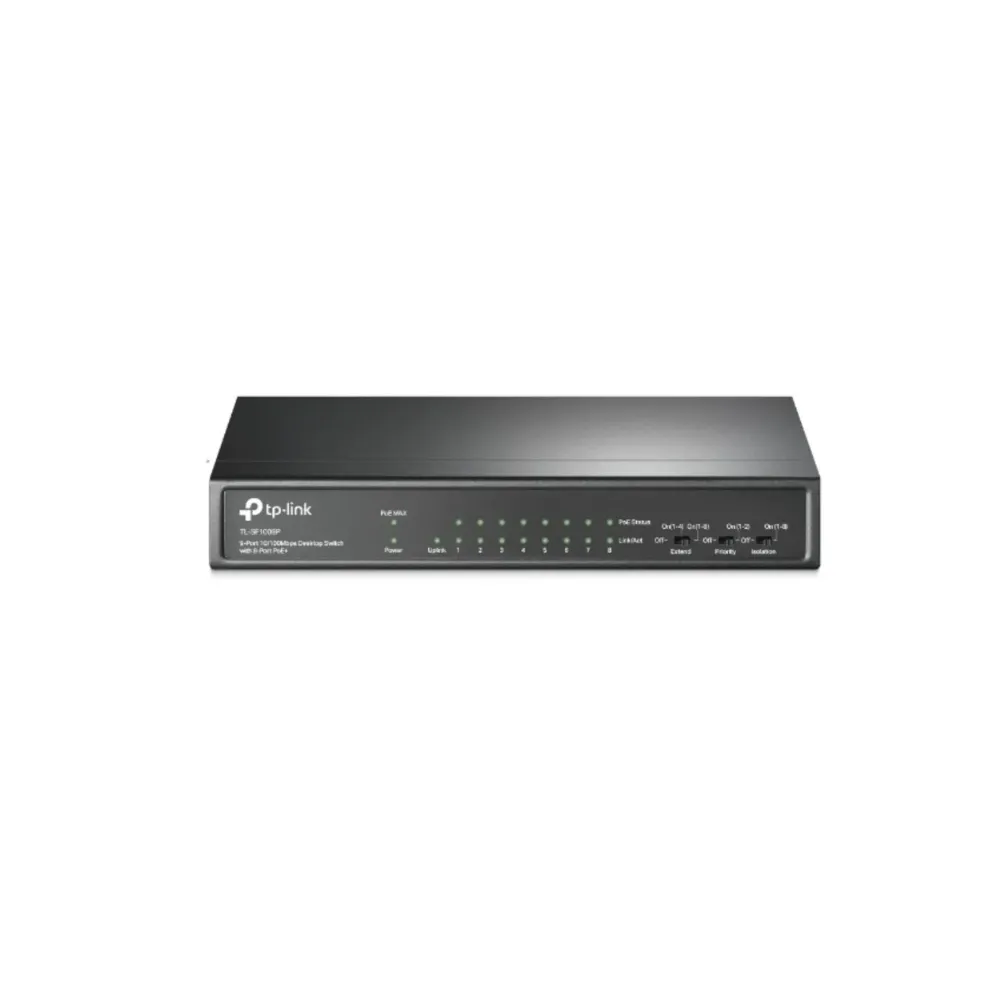 TP-Link TL-SF1009P 9-Port Desktop Switch with 8 PoE+ ports and 1 dedicated Uplink port - Techhub Computers Nairobi