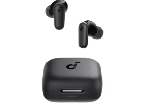 Soundcore R50i NC true wireless earbuds in a sleek charging case featuring a built-in phone stand, 10mm drivers, and a matte finish, available at TechHub Computers Nairobi.