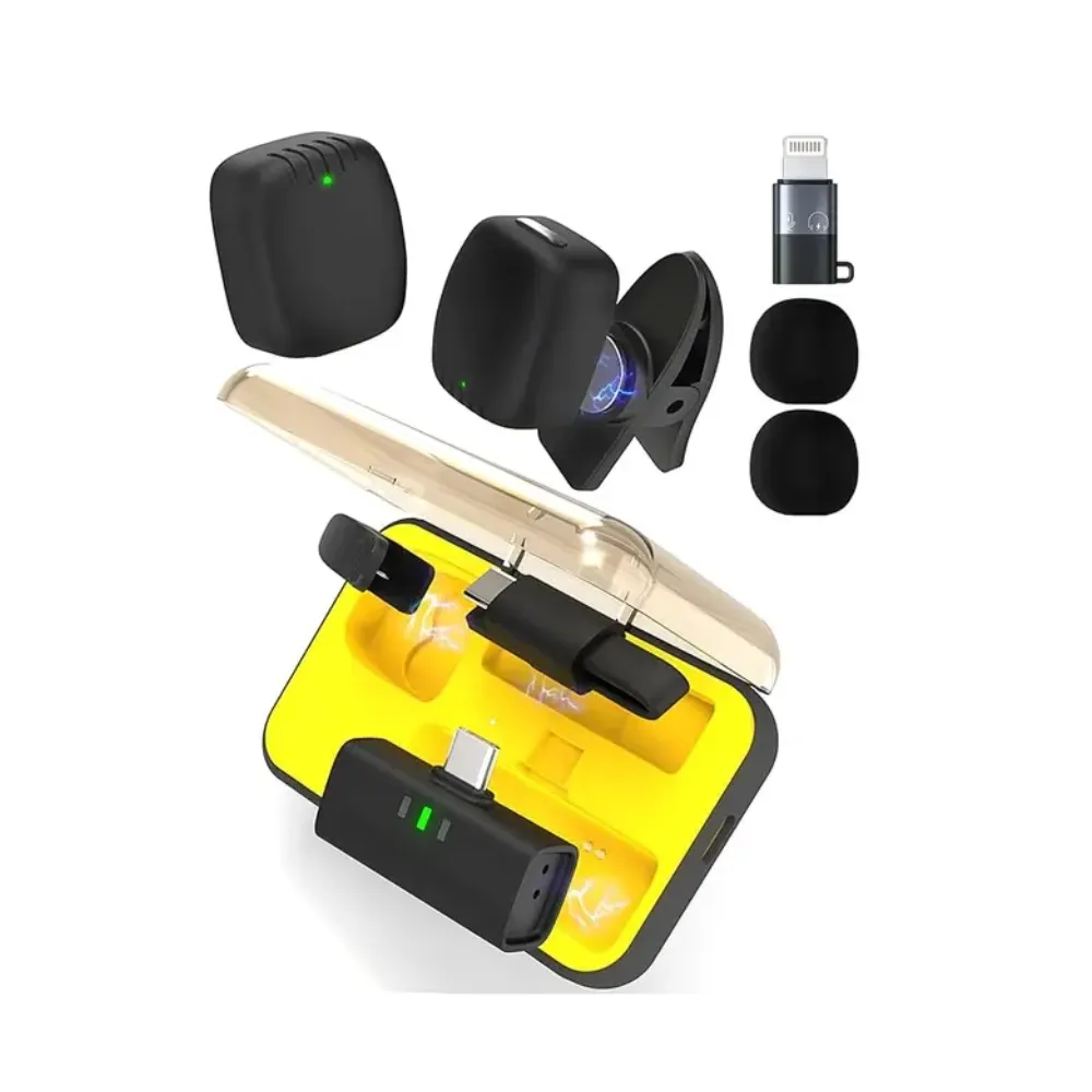 Dare Fly D602 digital wireless microphone system featuring ultra-compact magnetic transmitters and a plug-in receiver for smartphones, available at TechHub Computers Nairobi.